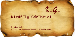 Király Gábriel névjegykártya